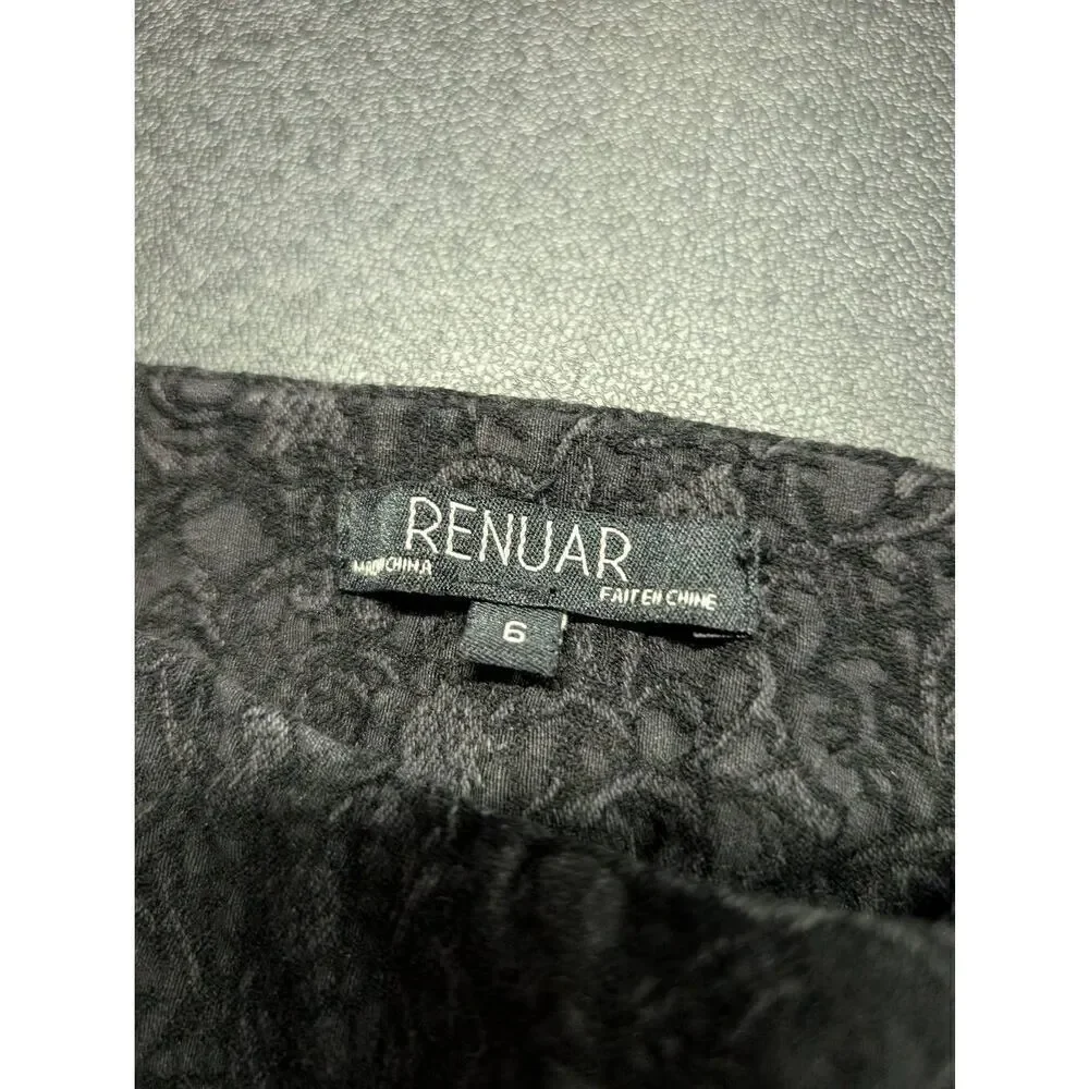 Renuar  Pull-On Stretch Black Grey Pockets Pants Women's 6
